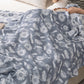 Blue Daisy Print Cotton Gauze Quilt