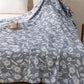 Blue Daisy Print Cotton Gauze Quilt