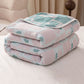Plaid Tulip Cotton Gauze Reversible Quilt
