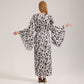 Black Leopard Print Kimono Robe