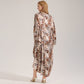 Artistic Brown Leopard Print Kimono Robe