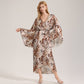 Artistic Brown Leopard Print Kimono Robe