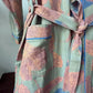 Brown Leaf Print Cotton Kimono Robe