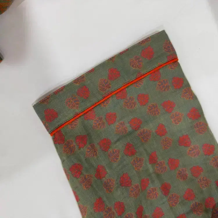 Orange Monstera Print Cotton Kimono Robe