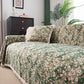 Green Floral Farmhouse Tassel Sofa Protector