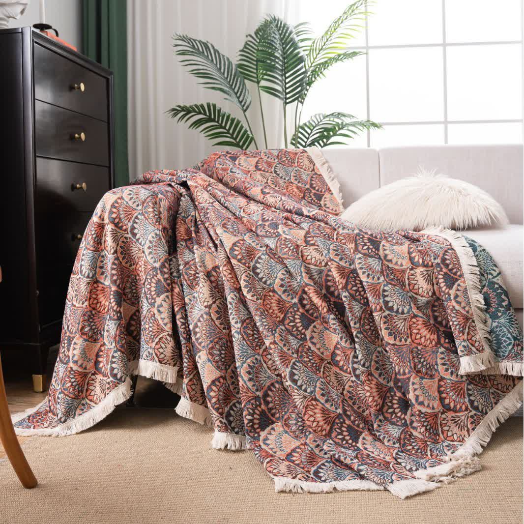 Art Deco-Inspired Tapestry Sofa Cover
