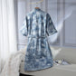 Unisex Blue Floral Cotton Gauze Bathrobe