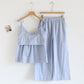 Solid Color Ruffle Cotton Camisole Pajamas - image 4