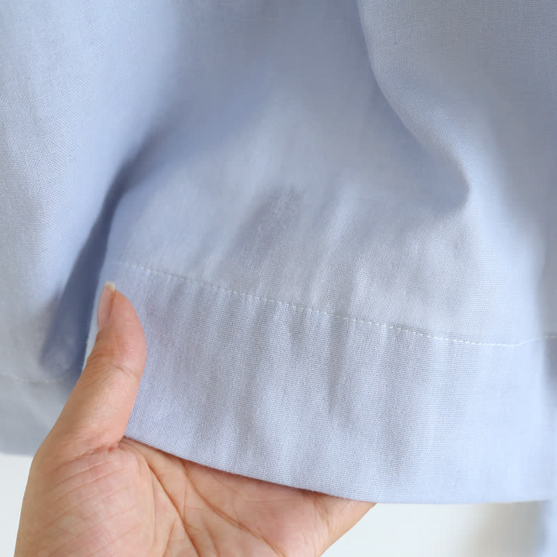 Solid Color Ruffle Cotton Camisole Pajamas - image 13