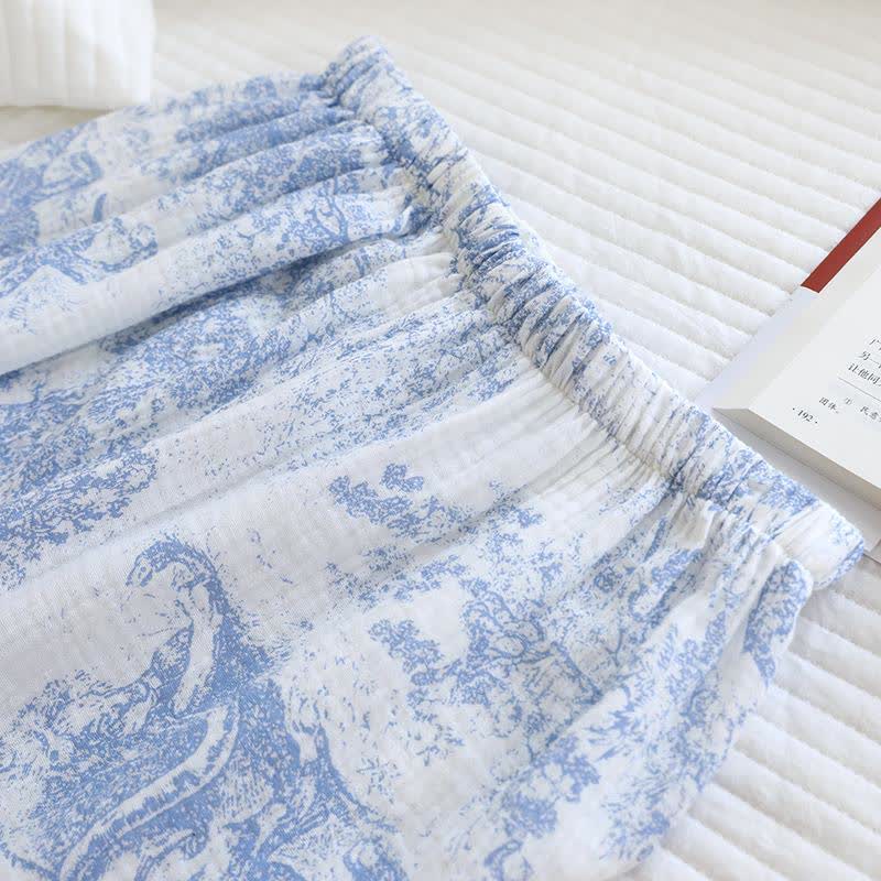 Tiger Tree Print Cotton Loungewear Set