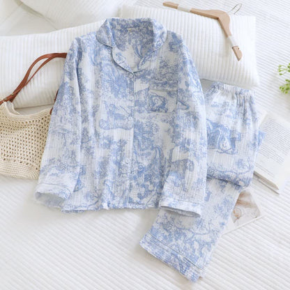 Tiger Tree Print Cotton Loungewear Set