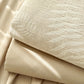 Beige Botanical Textured Cotton Linen Bedspread