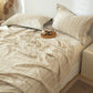 Beige Wheat Textured Cotton Linen Bedspread