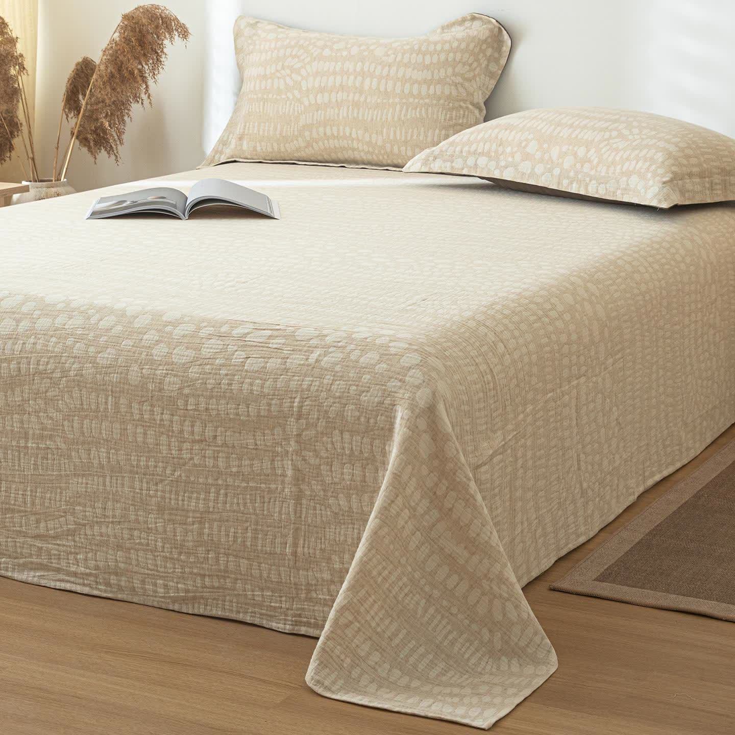 Leopard Pattern Textured Cotton Linen Bedspread - image 1