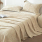 Jungle Leaves Textured Cotton Linen Bedspread