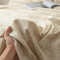 Beige Floral Textured Cotton Linen Bedspread