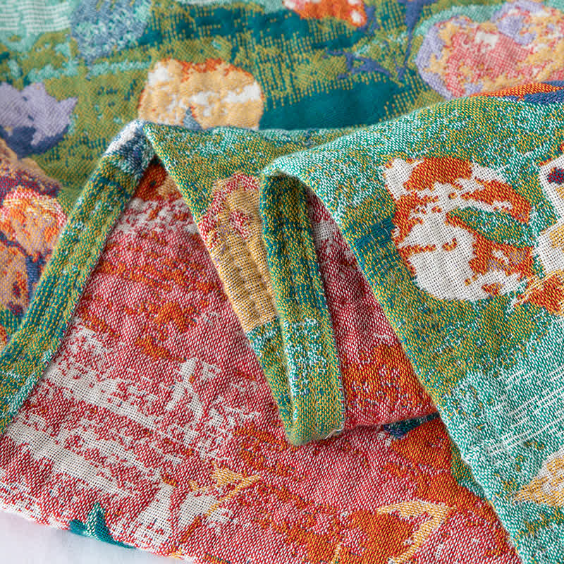 Artistic Rose Cotton Gauze Reversible Quilt - image 4