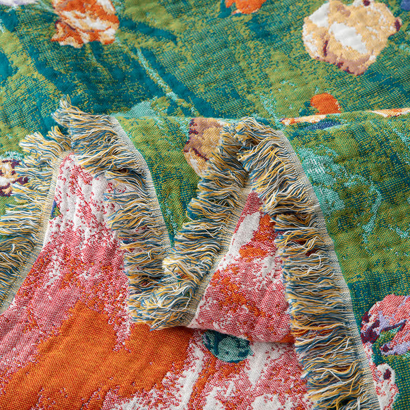 Artistic Rose Cotton Gauze Reversible Quilt - image 5