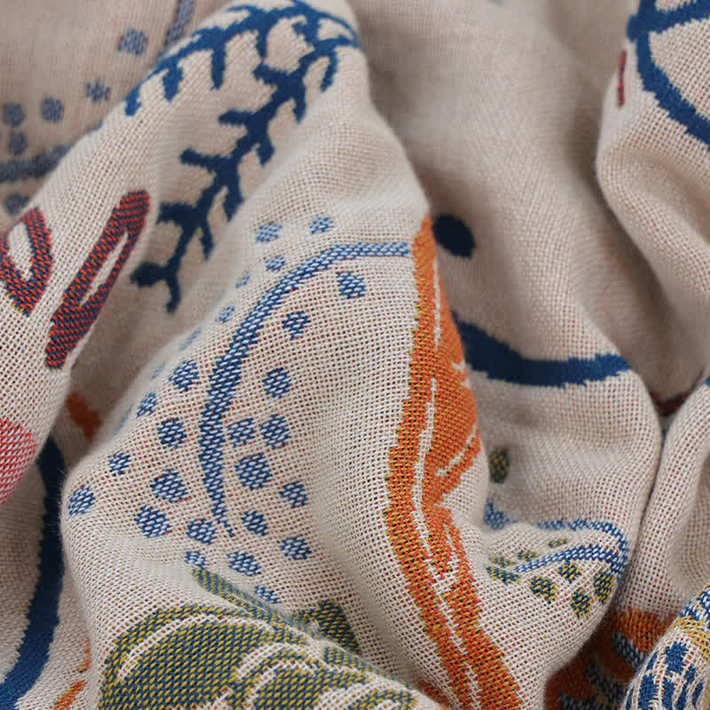 Geometric Floral Cotton Gauze Quilt