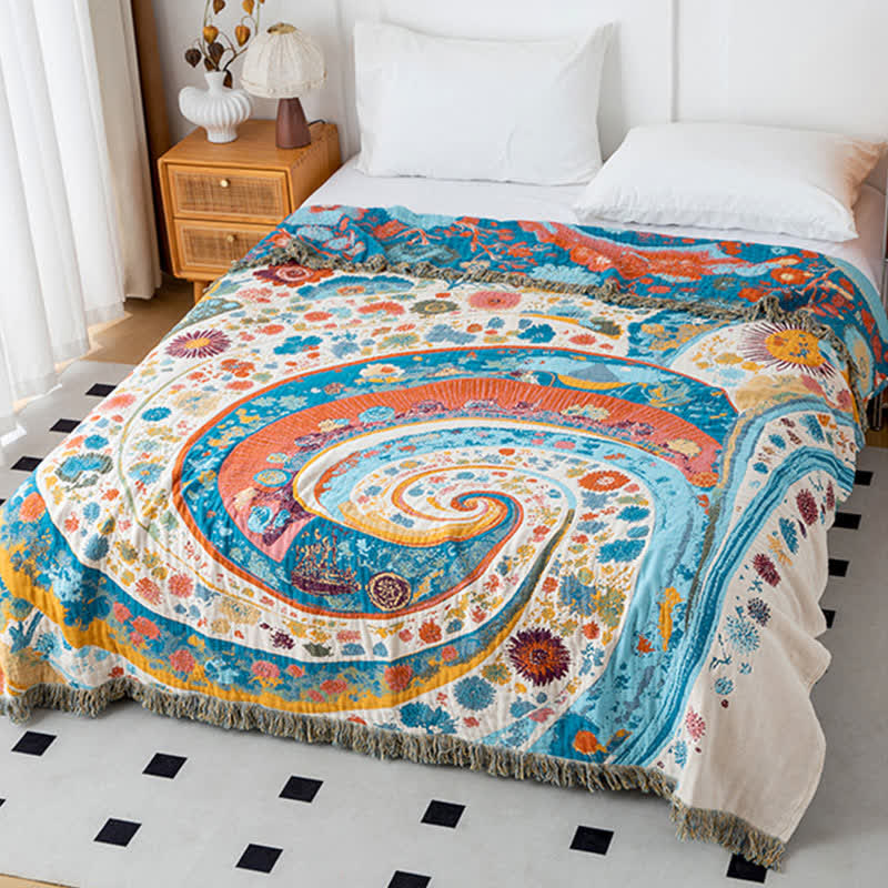 Artistic Wave Floral Cotton Gauze Quilt - image 3