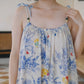 Blue Floral Cotton Camisole Nightdress