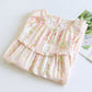 Ruffle Neck Rose Print Cotton Nightgown
