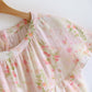 Ruffle Neck Rose Print Cotton Nightgown