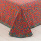 Orange Floral Cotton Gauze Jacquard Quilt
