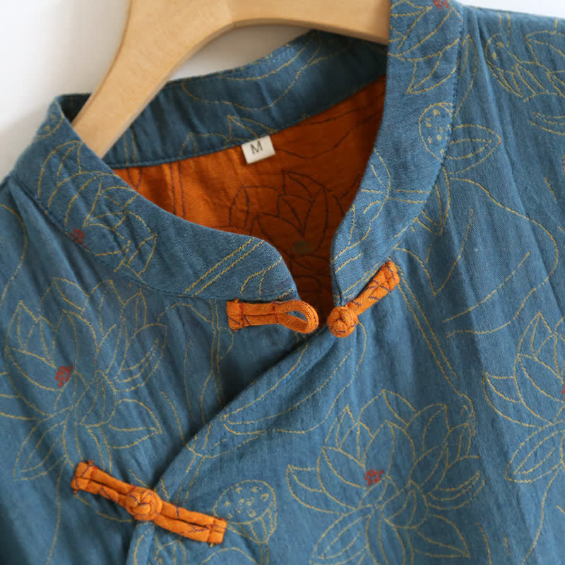Vintage Lotus Cotton Double Gauze Nightdress - image 3