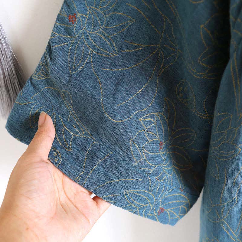 Vintage Lotus Cotton Double Gauze Nightdress - image 4