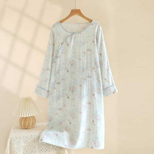 Oriental Rabbit Bamboo Cotton Gauze Nightdress
