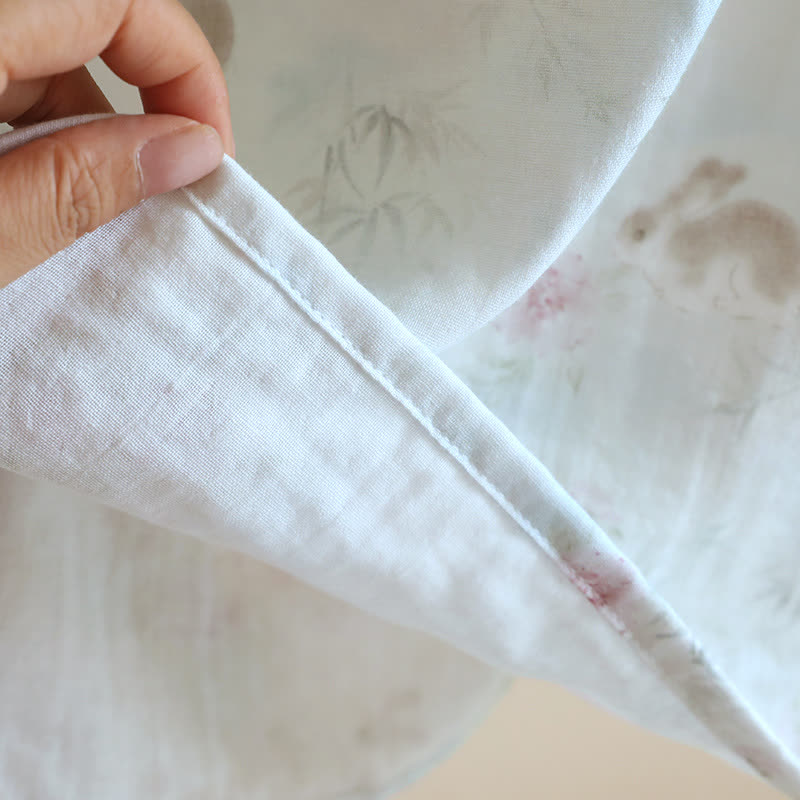 Oriental Rabbit Bamboo Cotton Gauze Nightdress