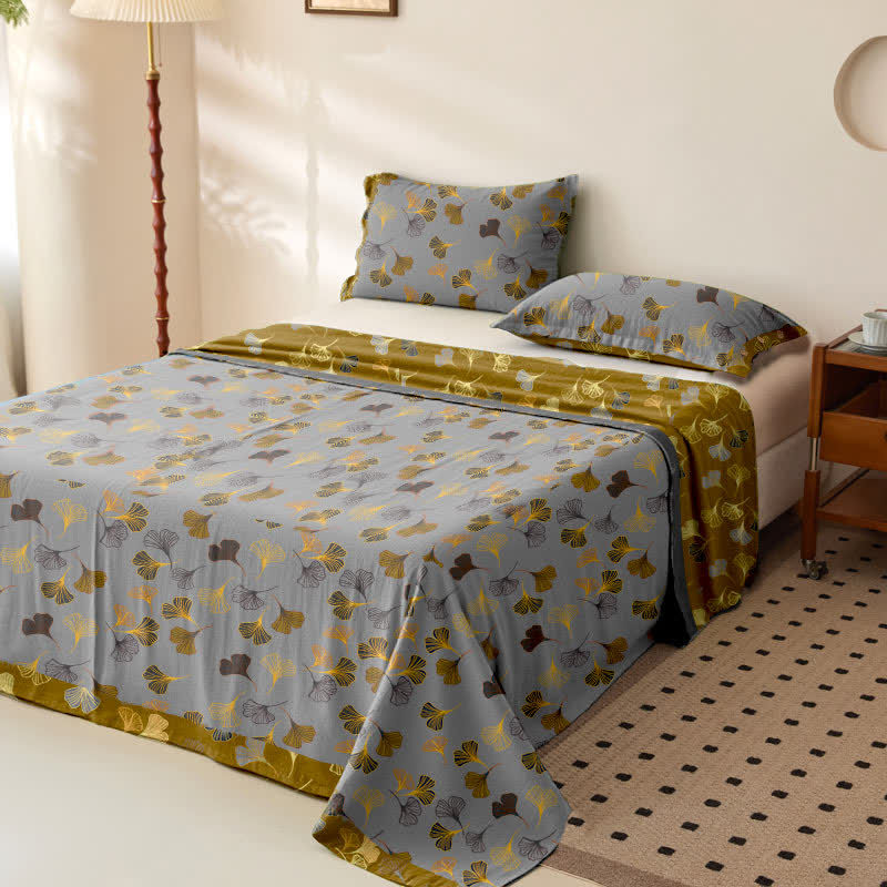 Ginkgo Biloba Cotton Jacquard Sheet Bedspread - image 13