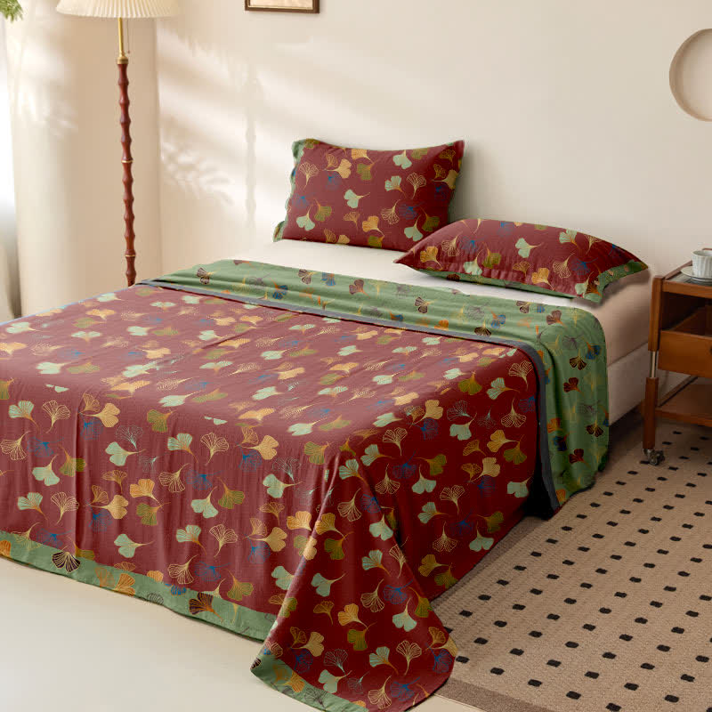 Ginkgo Biloba Cotton Jacquard Sheet Bedspread - image 9