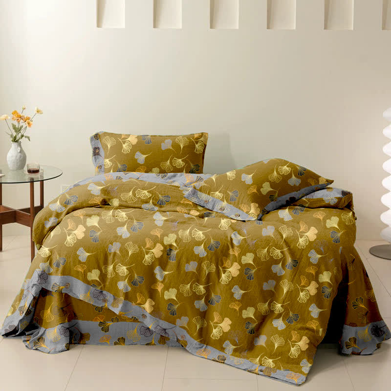 Ginkgo Biloba Cotton Bedding Set(4PCS)