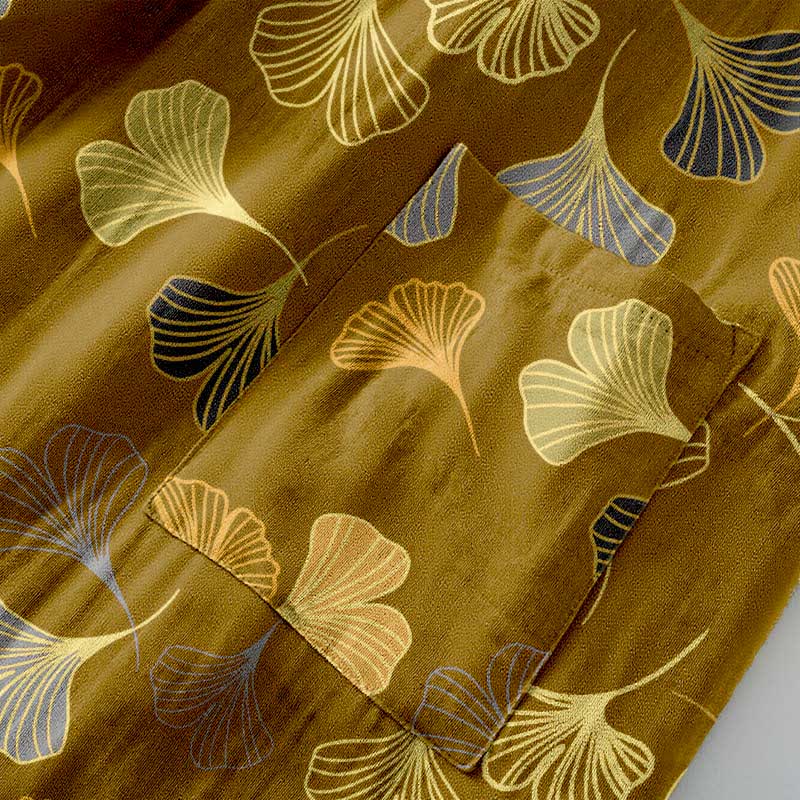Ginkgo Biloba Cotton Gauze Kimono Robe - image 2