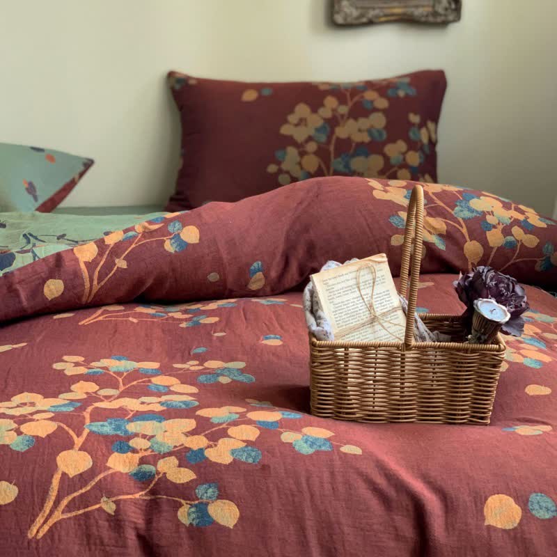 Botanical Cotton Double Gauze Bedding Set(4PCS)