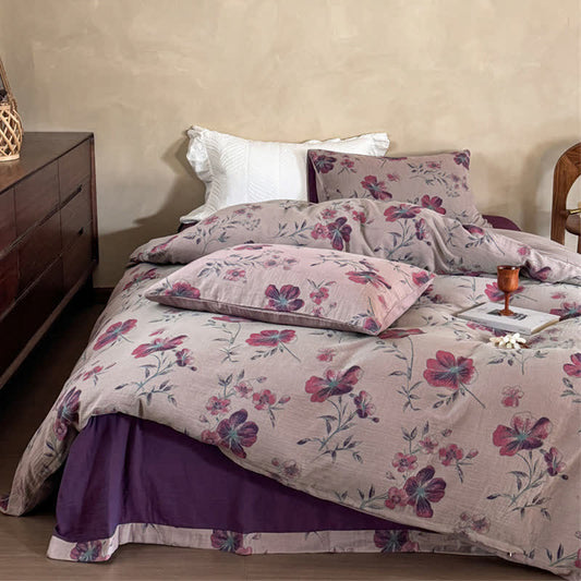 Nature-Inspired Cotton Gauze Bedding Set(4PCS)