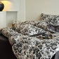 Black Camellia Natural Cotton Bedding Set(4PCS)