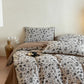 Black Floral Natural Cotton Bedding Set(4PCS)