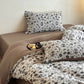 Black Floral Natural Cotton Bedding Set(4PCS)