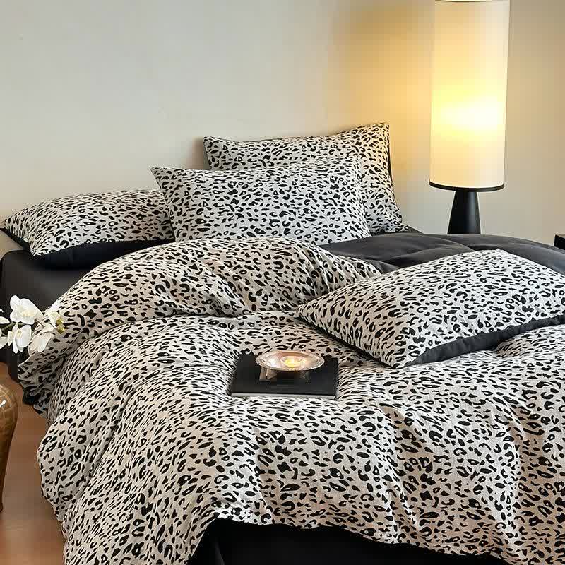 Leopard Print Natural Cotton Bedding Set(4PCS)