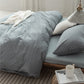 Minimalist Grid Pattern Cotton Dorm Bedding Set - Haze Blue - Cal King - image 4