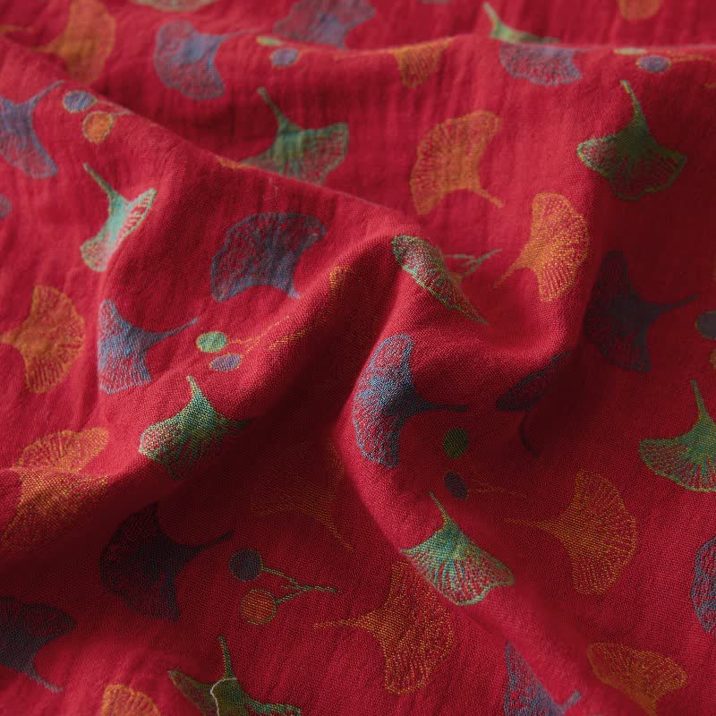 Nature-inspired Ginkgo Biloba Natural Cotton  Bedspread - image 4