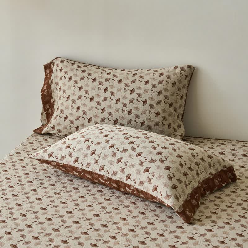 Nature-inspired Ginkgo Biloba Natural Cotton  Bedspread - image 7