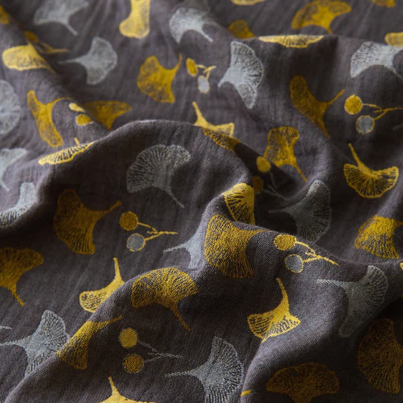 Nature-inspired Ginkgo Biloba Natural Cotton  Bedspread - image 24