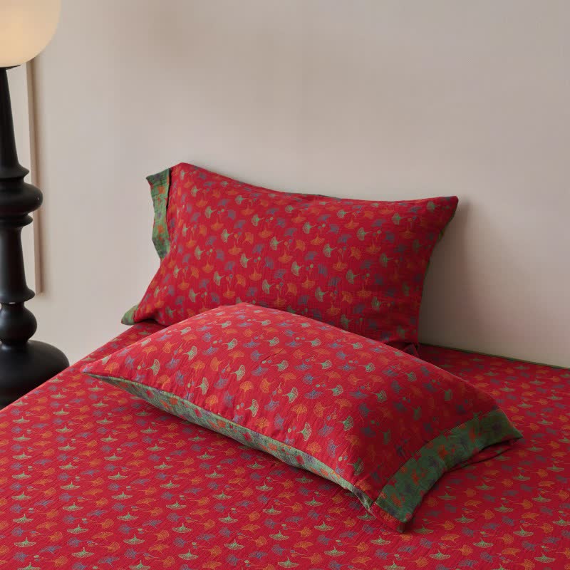 Nature-inspired Ginkgo Biloba Natural Cotton  Bedspread - image 3