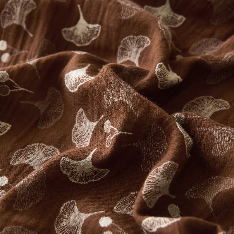 Nature-inspired Ginkgo Biloba Natural Cotton  Bedspread - image 20