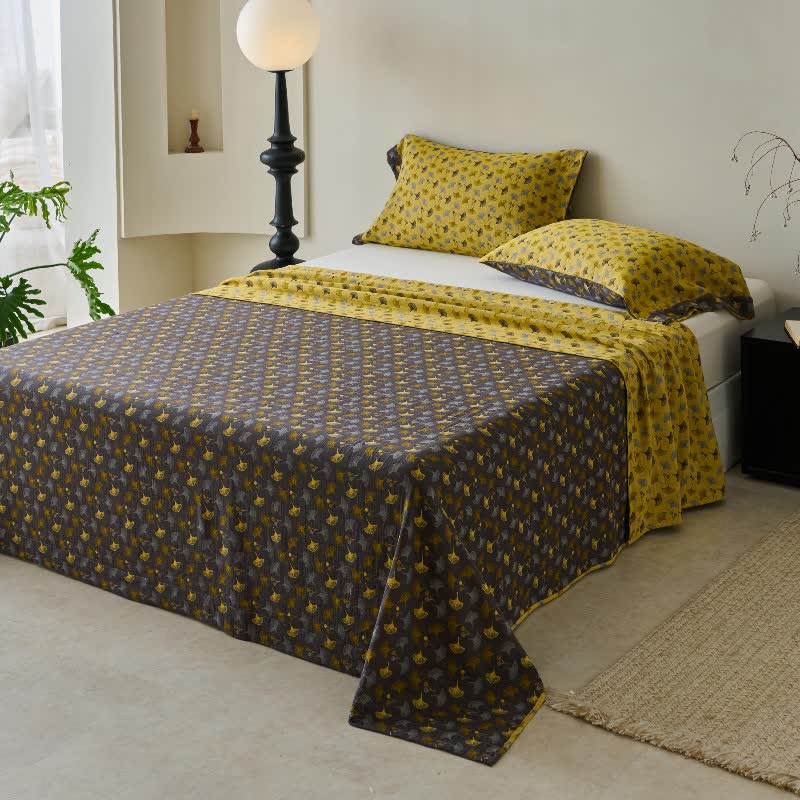 Nature-inspired Ginkgo Biloba Natural Cotton  Bedspread - image 22