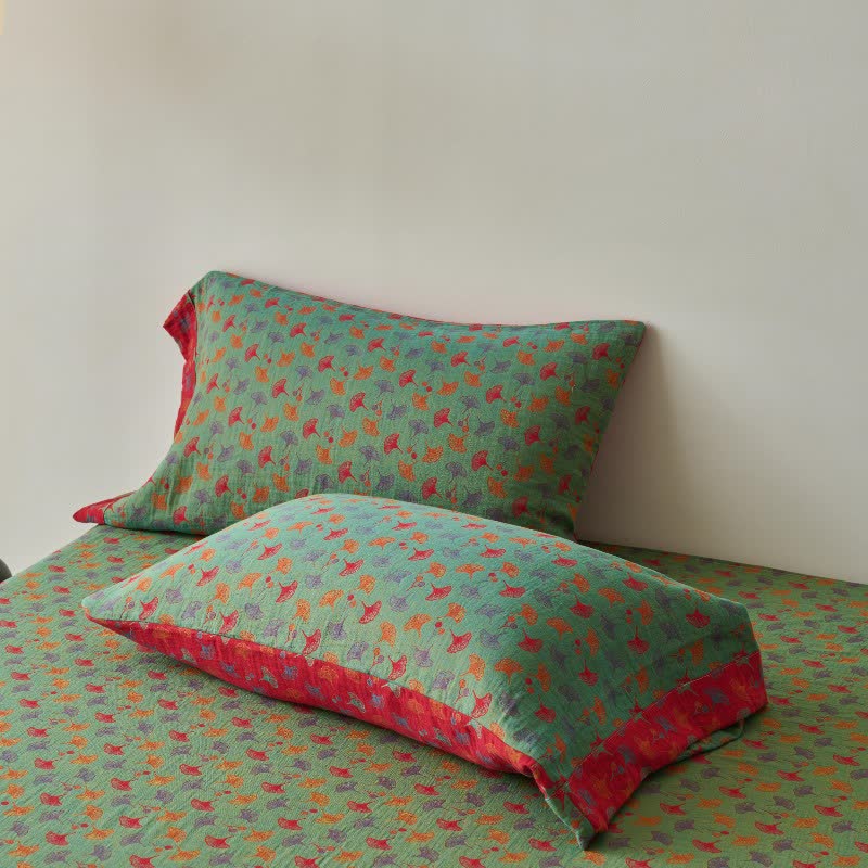 Nature-inspired Ginkgo Biloba Natural Cotton  Bedspread - image 15